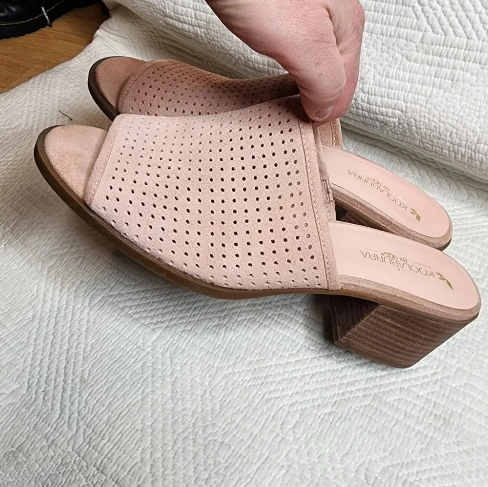 Koolaburra‎ by UGG Suede Leather Raychel Slide On Open Toe Heels Blush Pink 10